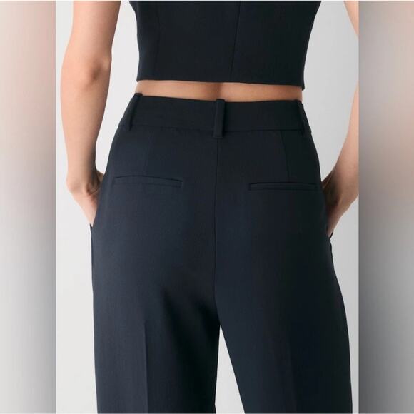 Aritzia Wilfred Effortless Pant Black Sz 14 Wide Leg Slack Capsule Work Business - Picture 2 of 16